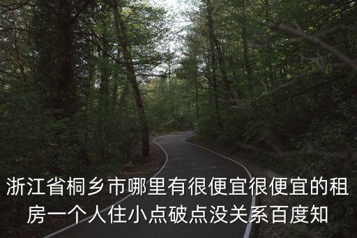 浙江省桐鄉市哪里有很便宜很便宜的租房一個人住小點破點沒關系百度知