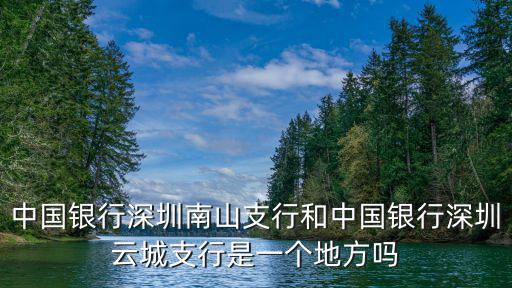 中國(guó)銀行深圳南山支行和中國(guó)銀行深圳云城支行是一個(gè)地方嗎
