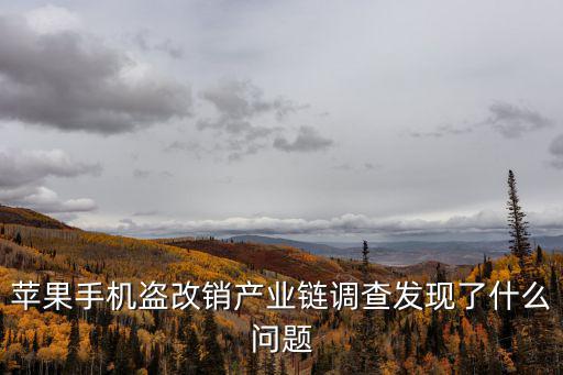 蘋果手機盜改銷產業鏈調查發現了什么問題