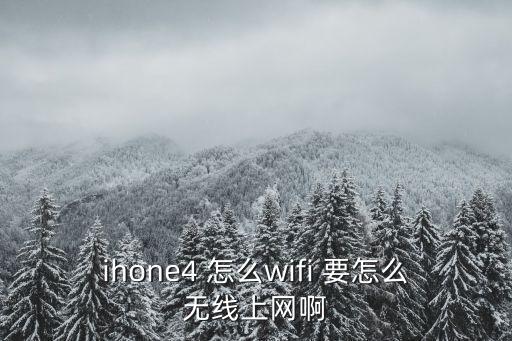 ihone4 怎么wifi 要怎么無(wú)線上網(wǎng)啊