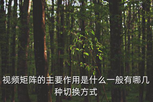 視頻矩陣的主要作用是什么一般有哪幾種切換方式