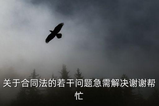 關于合同法的若干問題急需解決謝謝幫忙