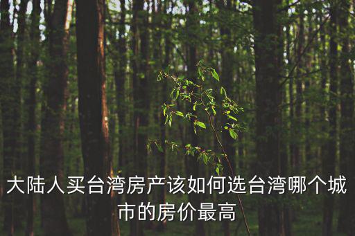 大陸人買臺灣房產該如何選臺灣哪個城市的房價最高