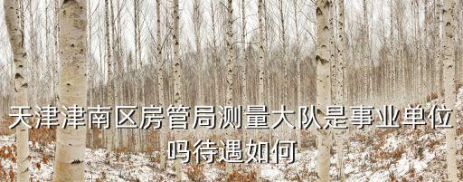 天津津南區房管局測量大隊是事業單位嗎待遇如何