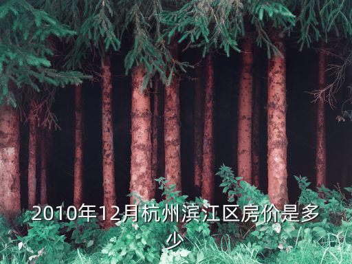 2010年12月杭州濱江區房價是多少