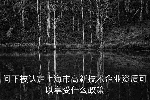 問下被認(rèn)定上海市高新技術(shù)企業(yè)資質(zhì)可以享受什么政策