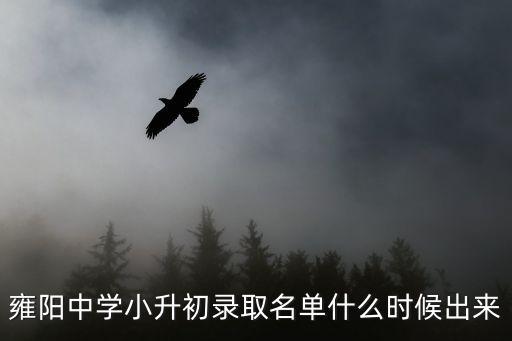 雍陽中學小升初錄取名單什么時候出來