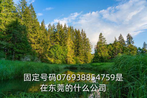 固定號碼076938854759是在東莞的什么公司