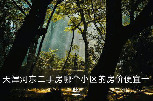 東河哪個小區房價最低，天津河東二手房哪個小區的房價便宜一些