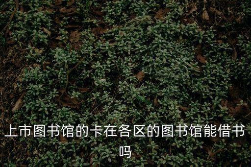 上市圖書館的卡在各區的圖書館能借書嗎