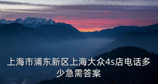 上海市浦東新區(qū)上海大眾4s店電話多少急需答案