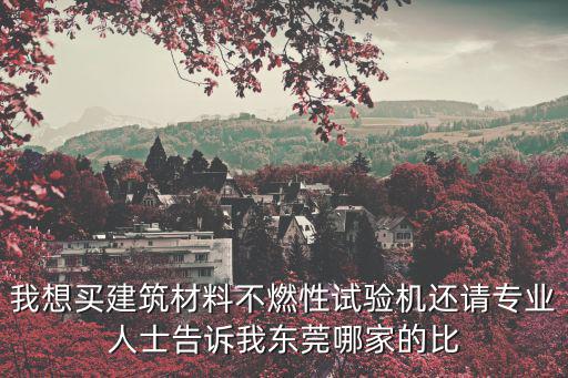 我想買建筑材料不燃性試驗(yàn)機(jī)還請(qǐng)專業(yè)人士告訴我東莞哪家的比