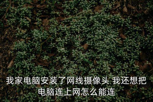 我家電腦安裝了網線攝像頭 我還想把電腦連上網怎么能連