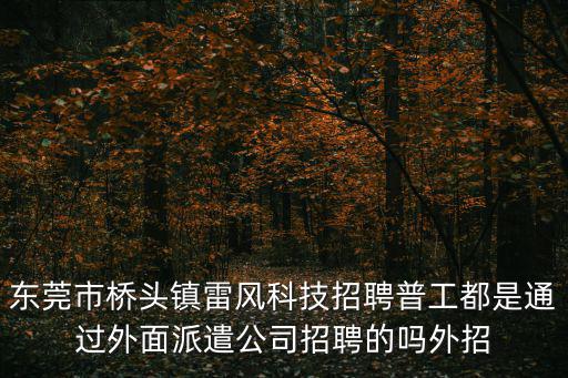 東莞龍門銑最新招聘，東莞市橋頭鎮雷風科技招聘普工都是通過外面派遣公司招聘的嗎外招