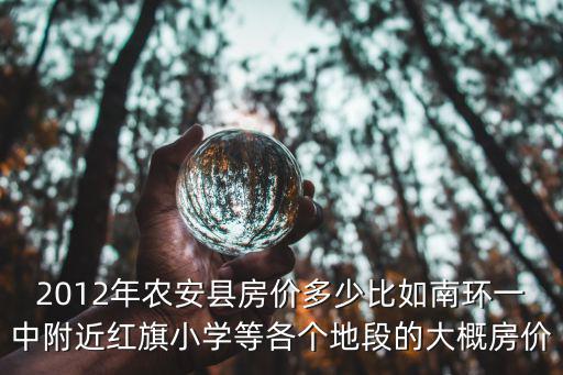 2012年農安縣房價多少比如南環一中附近紅旗小學等各個地段的大概房價