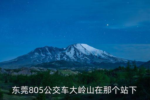 東莞805公交車大嶺山在那個(gè)站下