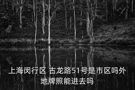 上海閔行區 古龍路51號是市區嗎外地牌照能進去嗎