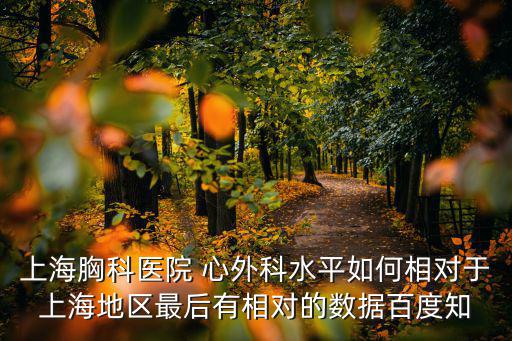 上海胸科醫(yī)院 心外科水平如何相對(duì)于上海地區(qū)最后有相對(duì)的數(shù)據(jù)百度知