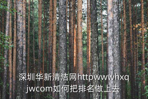 深圳華新清潔網httpwwwhxqjwcom如何把排名做上去