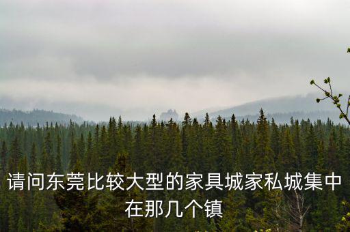 請問東莞比較大型的家具城家私城集中在那幾個鎮(zhèn)