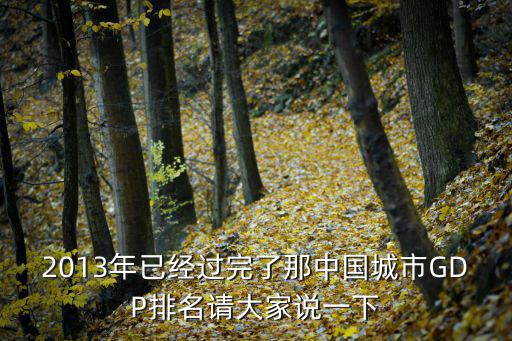 2013年已經過完了那中國城市GDP排名請大家說一下