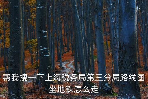 幫我搜一下上海稅務(wù)局第三分局路線圖坐地鐵怎么走