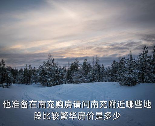 他準備在南充購房請問南充附近哪些地段比較繁華房價是多少