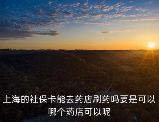 上海的社保卡能去藥店刷藥嗎要是可以哪個藥店可以呢