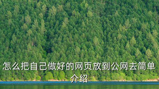 怎么把自己做好的網頁放到公網去簡單介紹