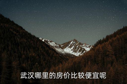 武漢哪里的房價比較便宜呢