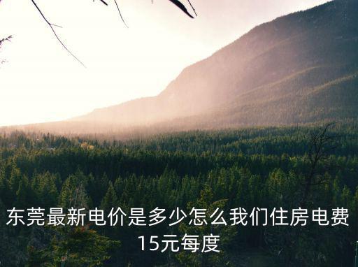 東莞市電價補貼政策，東莞最新電價是多少怎么我們住房電費15元每度