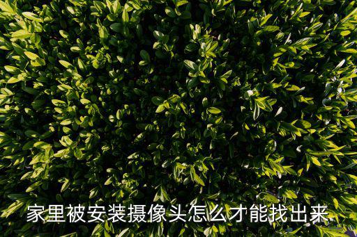 家里被安裝攝像頭怎么才能找出來