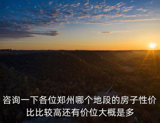 咨詢一下各位鄭州哪個地段的房子性價比比較高還有價位大概是多