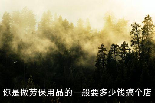 你是做勞保用品的一般要多少錢搞個店