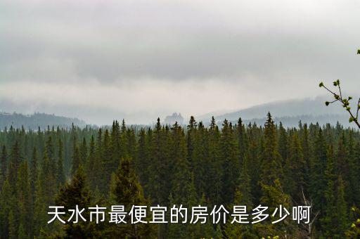 天水市最便宜的房價是多少啊