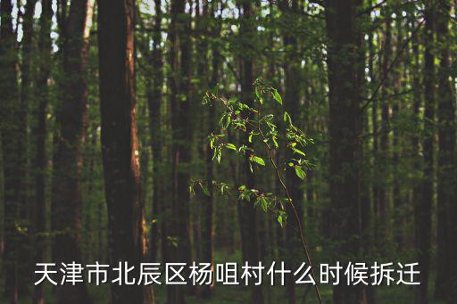 天津市北辰區楊咀村什么時候拆遷