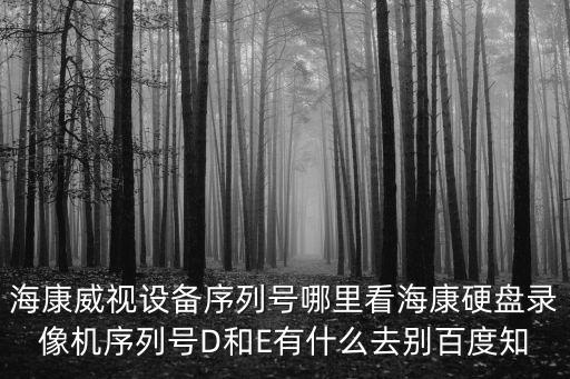 海康威視設備序列號哪里看海康硬盤錄像機序列號D和E有什么去別百度知