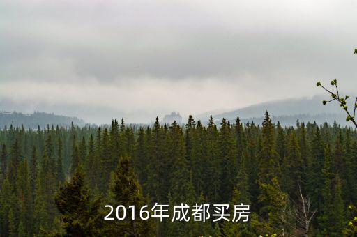 2016年成都買房