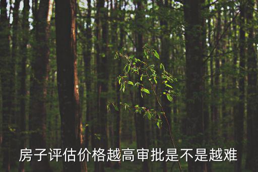 房子評估價格越高審批是不是越難