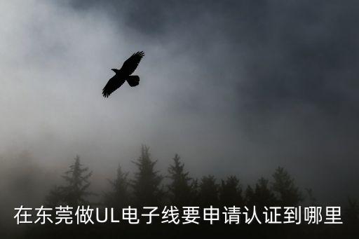 在東莞做UL電子線要申請認證到哪里