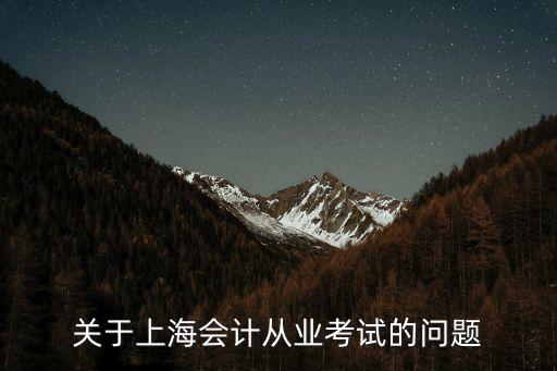 關(guān)于上海會(huì)計(jì)從業(yè)考試的問題