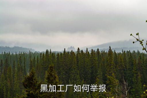 黑加工廠如何舉報