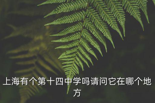 上海有個第十四中學嗎請問它在哪個地方