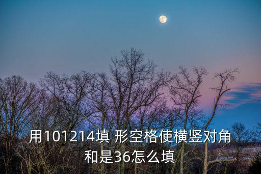 用101214填 形空格使橫豎對角和是36怎么填