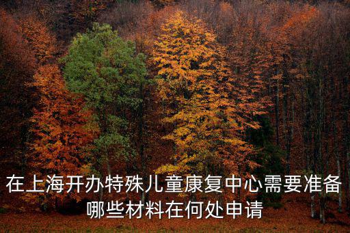 在上海開辦特殊兒童康復(fù)中心需要準(zhǔn)備哪些材料在何處申請(qǐng)