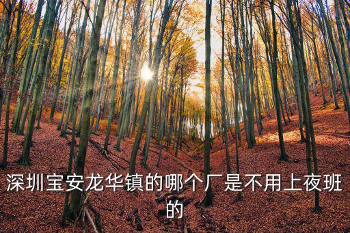 深圳寶安龍華鎮(zhèn)的哪個(gè)廠是不用上夜班的