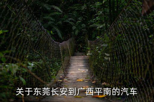 關(guān)于東莞長安到廣西平南的汽車