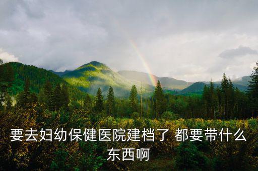 要去婦幼保健醫院建檔了 都要帶什么東西啊