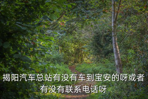揭陽汽車總站有沒有車到寶安的呀或者有沒有聯系電話呀