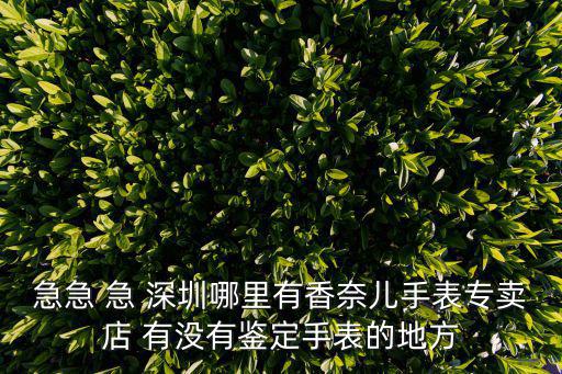 急急 急 深圳哪里有香奈兒手表專賣店 有沒有鑒定手表的地方